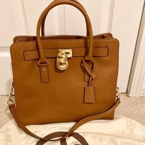 Michael Kors Brown Leather Hamilton Tote